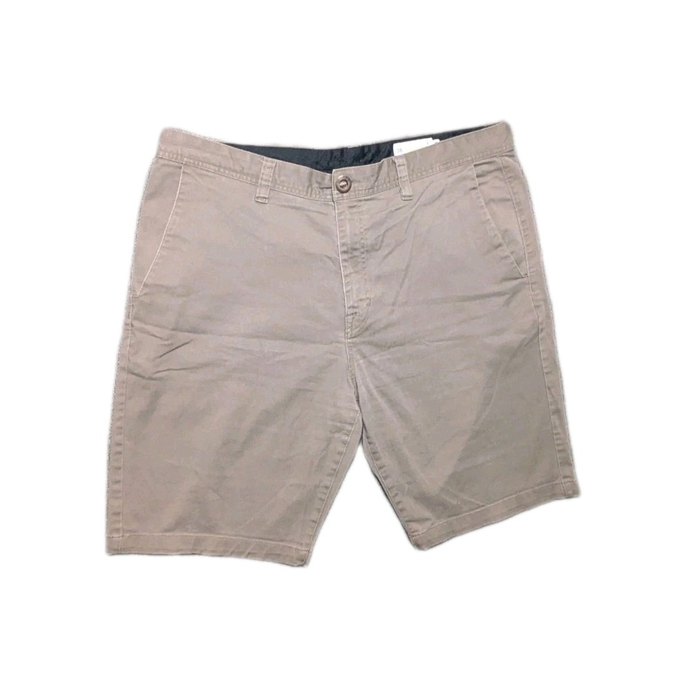Volcom Mens Brown Tan Chino Khaki Shorts Size 38 Skate Wear Pockets Grunge